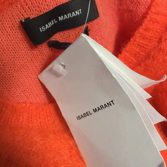 New Isabel Marant Cut Out Sweater Orange Mohair Trendy Influencer XL - Picture 2 of 13